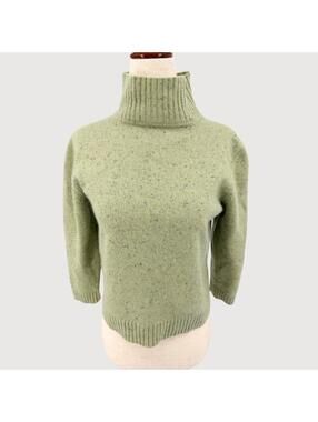 Forte Cashmere Mock Neck Sweater Sage Marled S
